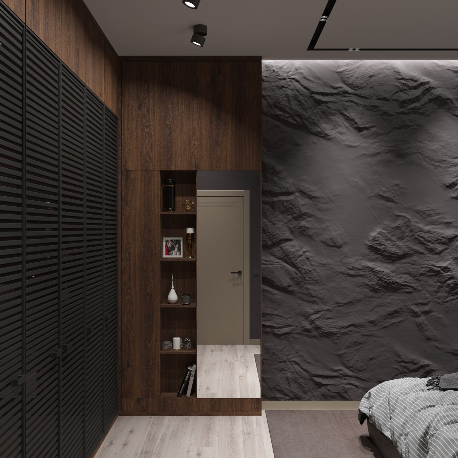 Современная и стильная спальня 16,7м²