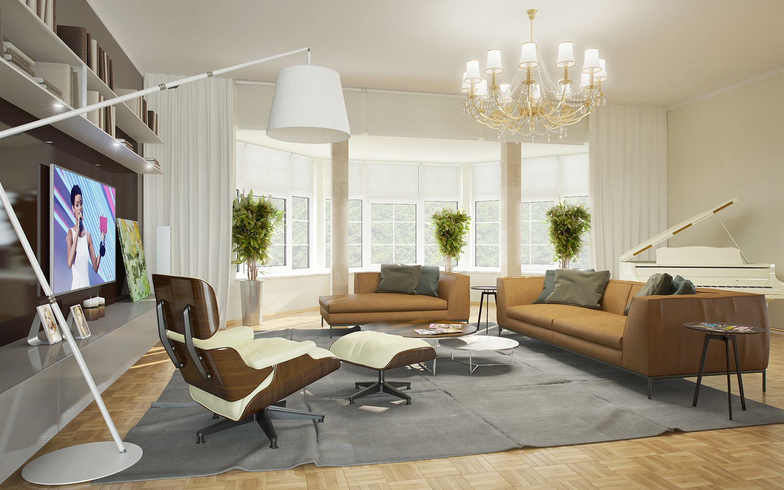 Гостинная с камином