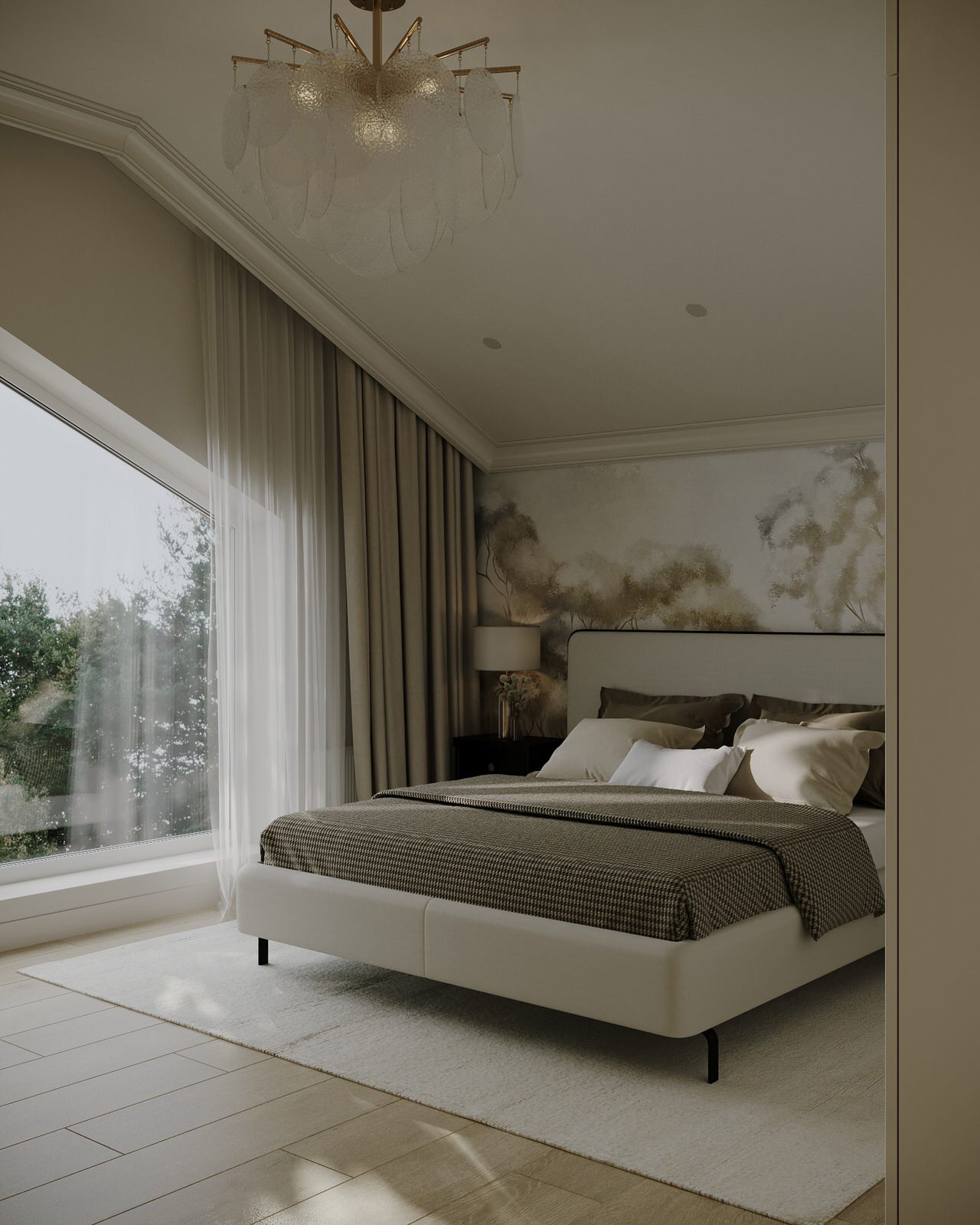 Атмосферная спальня в частном доме