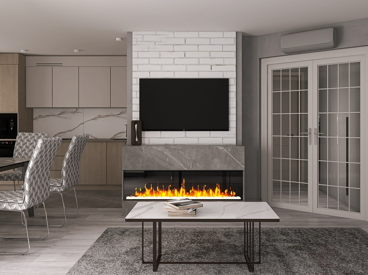 Дизайн кухни-гостиной с балконами