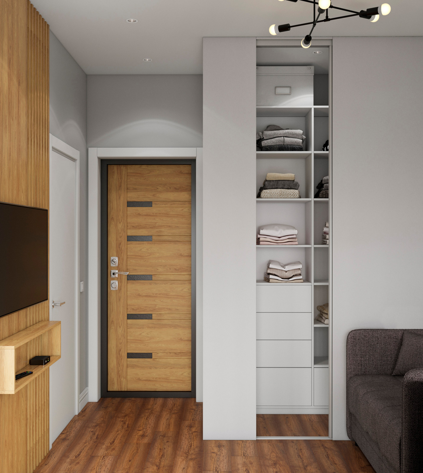 Меблировка студии 19 кв.м.