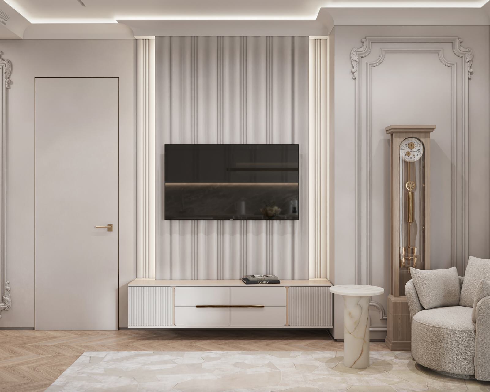 Интерьер в бежевых оттенках в ЖК Eniteo