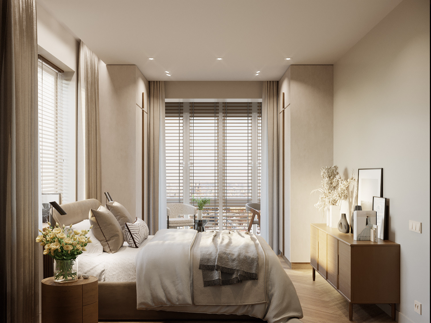 Soft-минимализм в монохромном интерьере трехкомнатной квартиры /ЖК "Балтийский"