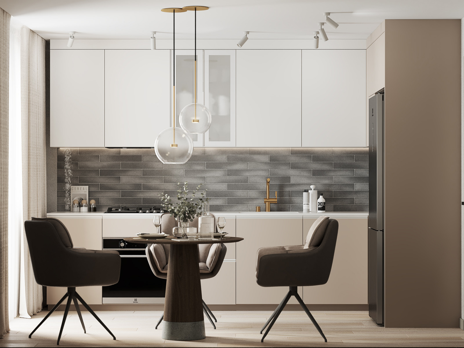 Обложка проекта: Кухня и прихожая в большой квартире для взрослой пары.