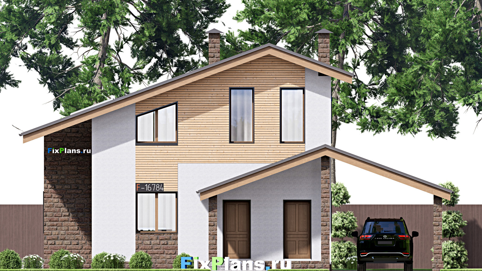 Проект дома с мансардой 13х16 м S160м2 F-16784