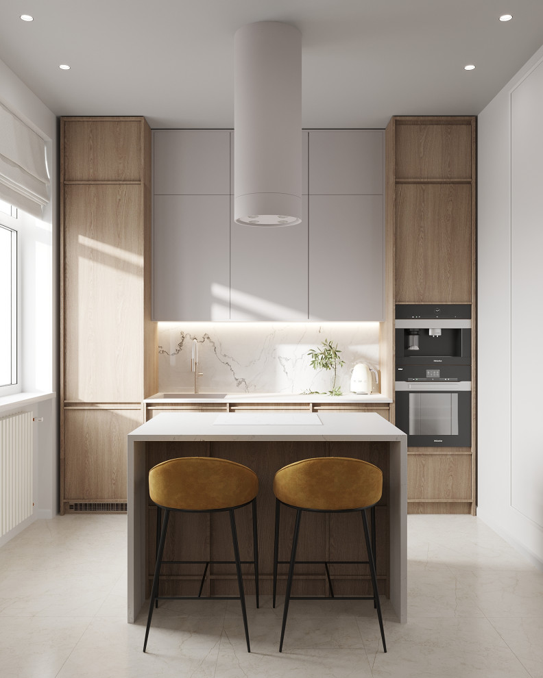 Кухня-гостиная в сталинке