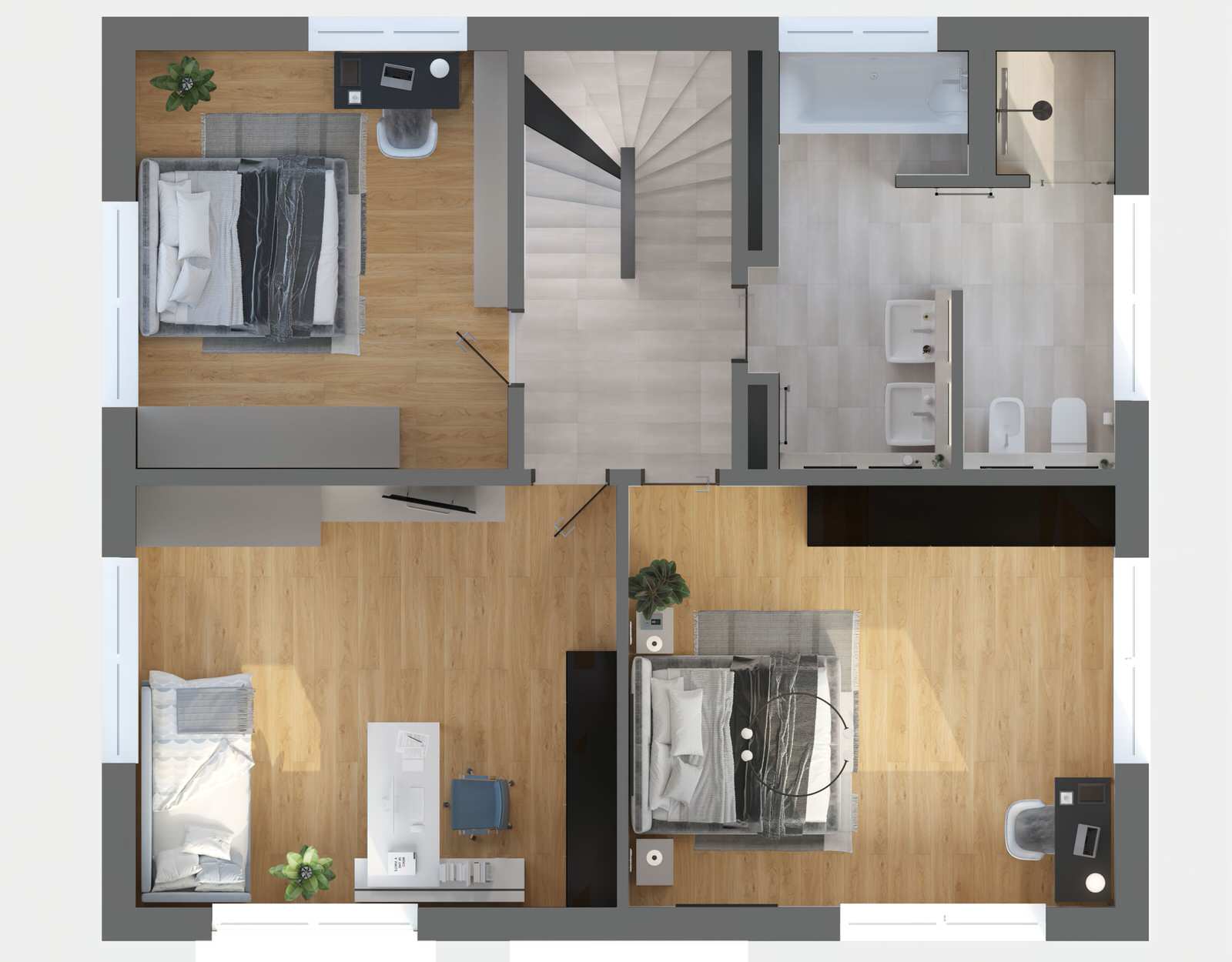Riemerling, Außen und Innenvisualisierung, inklusive 3D Grundrissen