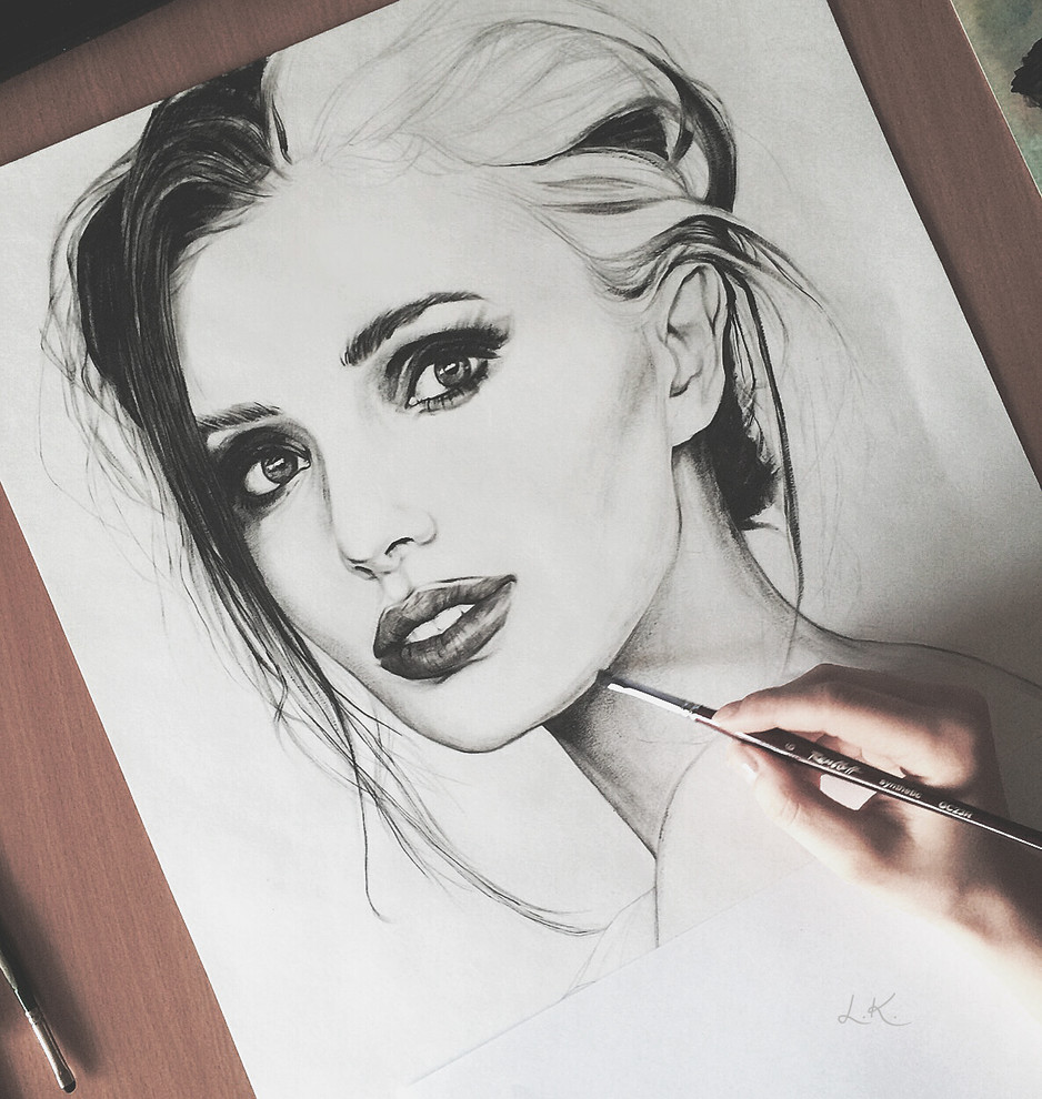 Черная гуашь; «сухая кисть»