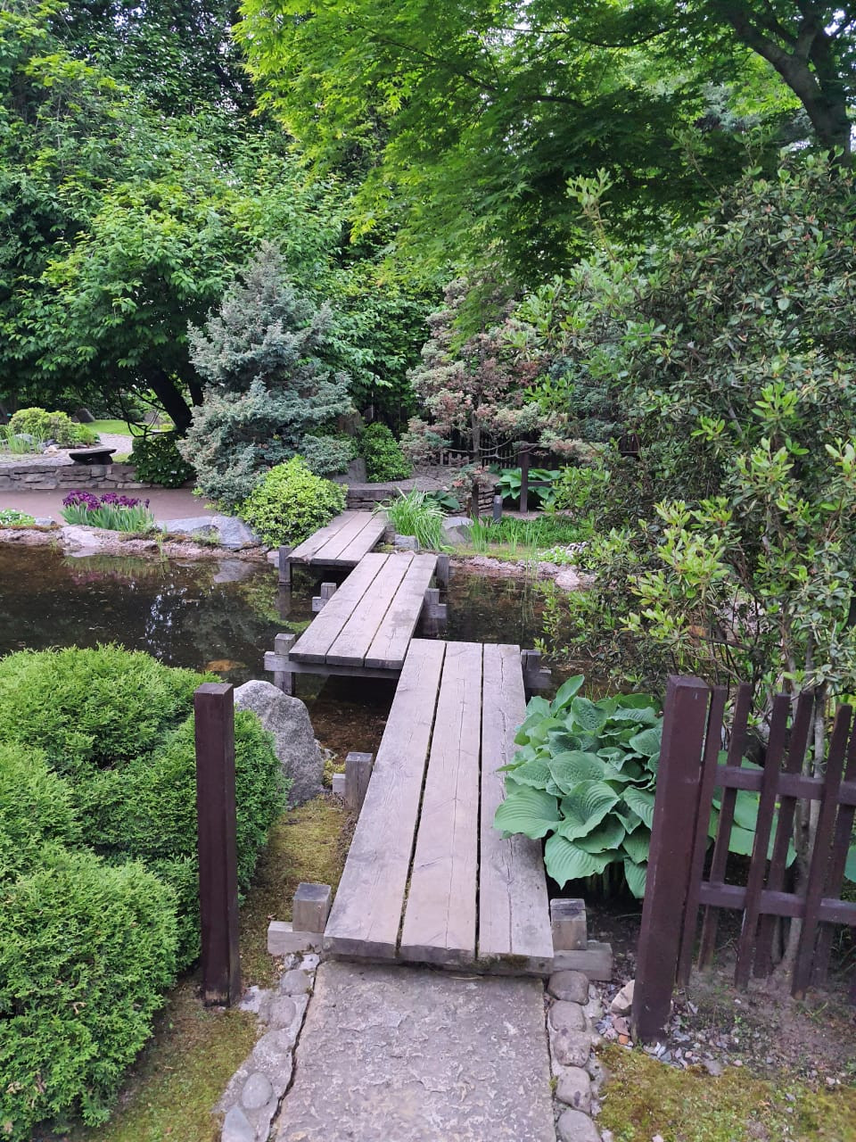 Декоративный фонтан в японском стиле в Ботаническом саду Петербурга