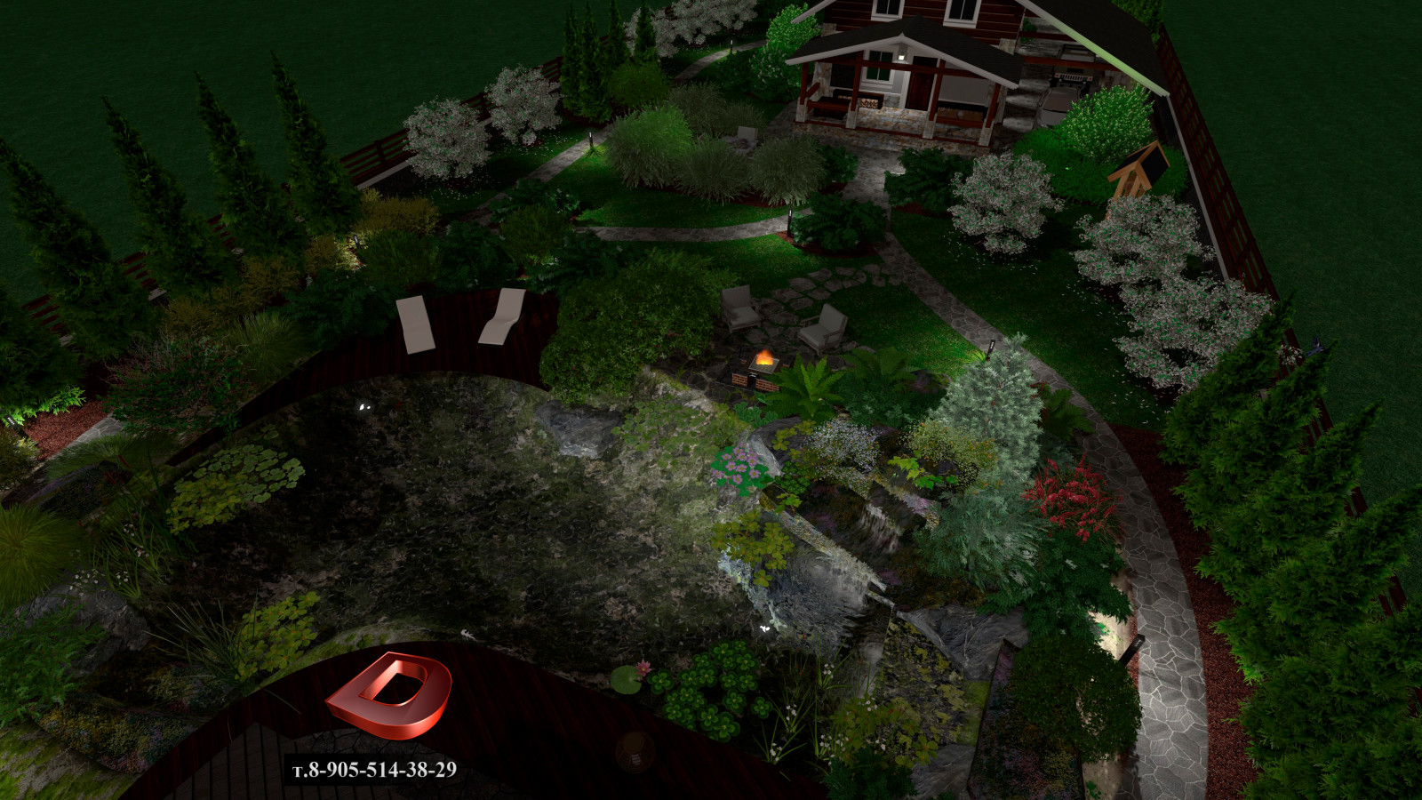 Проект ландшафтного дизайна участка 20 соток,