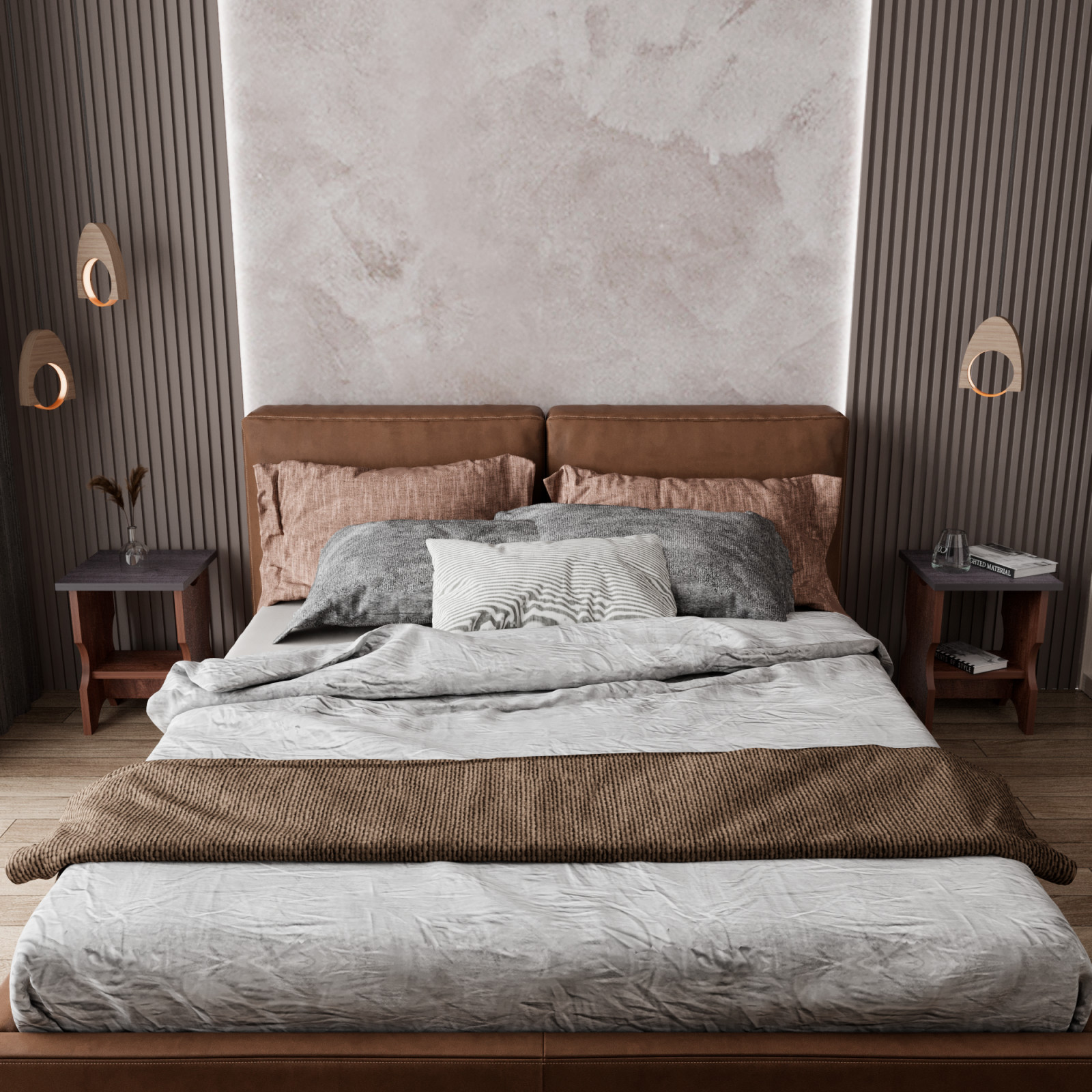 Табурет-столик 2 в 1 ЧАЙНЫЙ в спальне / цвет темный