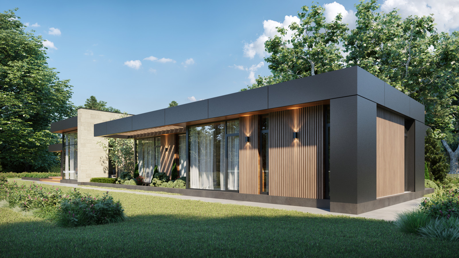 Проект одноэтажного индивидуального жилого дома. МО, Одинцовский р-н, д. Чигасов