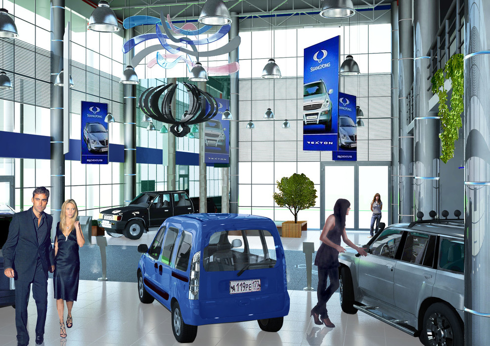 Эскизный проект диллерских центров SsangYong  и FIAT на ул. Рязвнской в Туле.