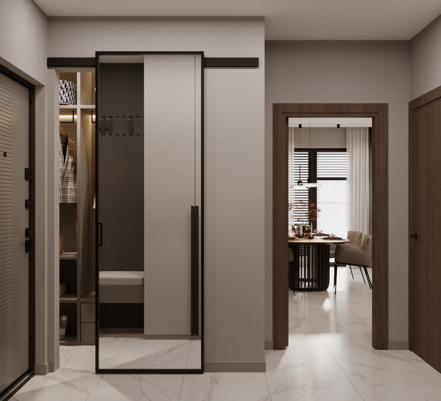 Современный минималистичный дизайн интерьера для молодой пары