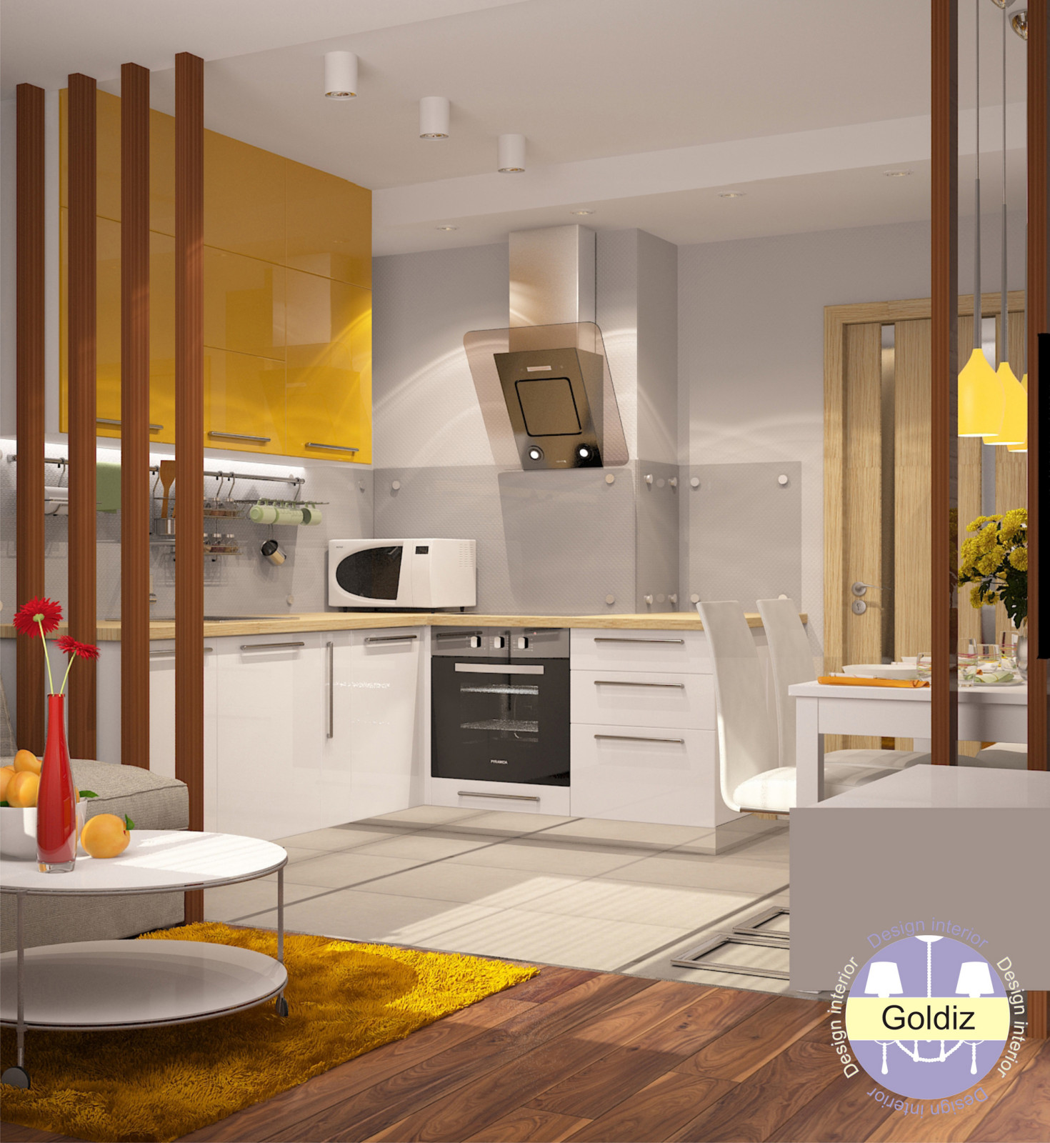 Обложка проекта: Дизайн кухни-гостиной