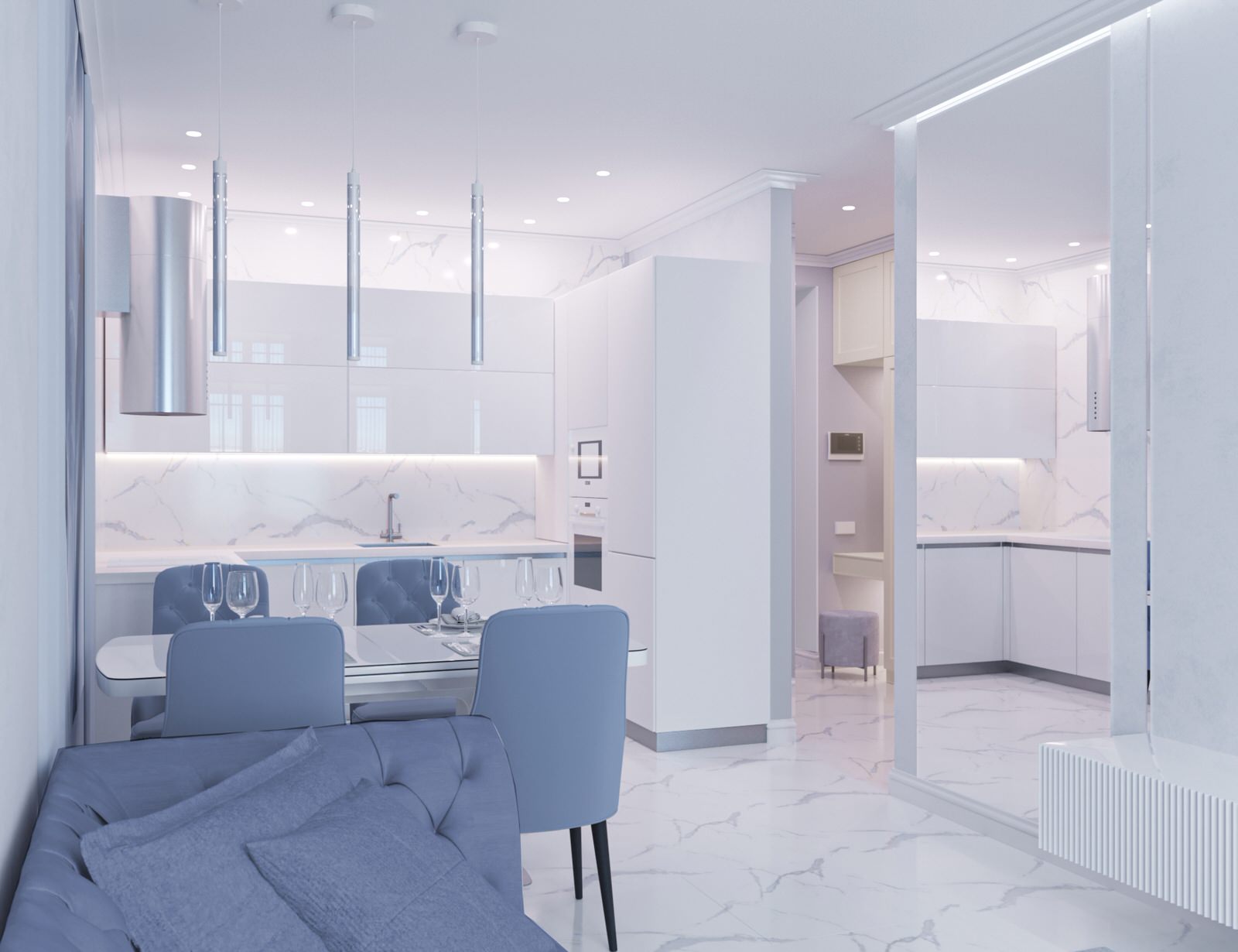 Дизайн-проект 4-х комнатной квартиры 92 м2  ЖК Новые Горизонты