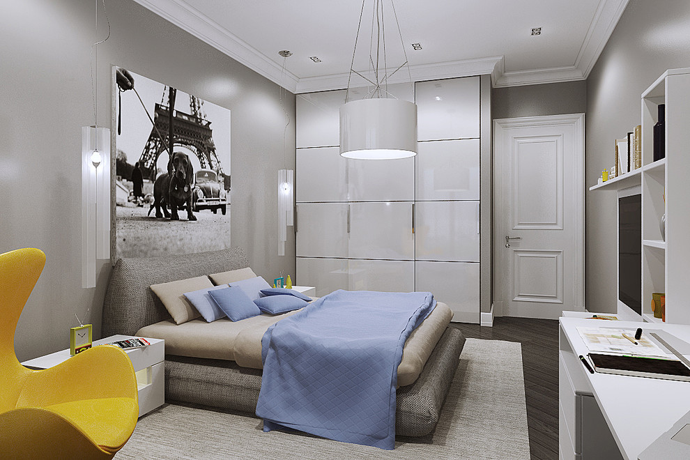 Квартира в современном стиле с камином