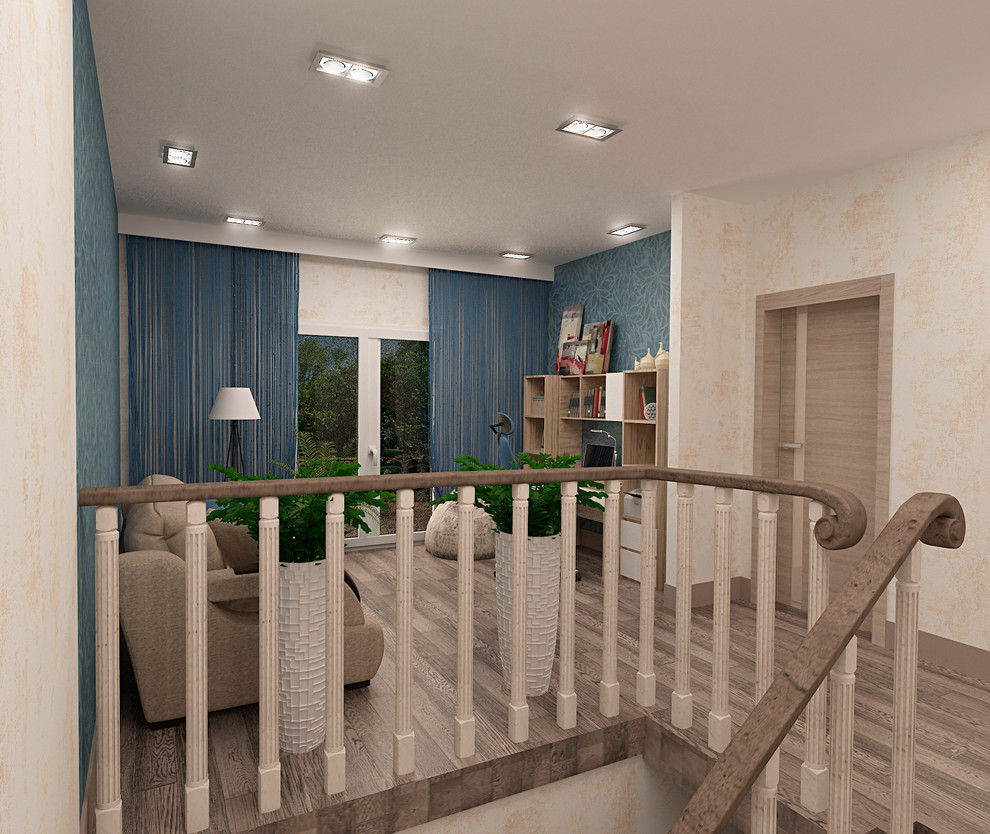 Дизайн интерьера частного дома. Холл-кабинет.