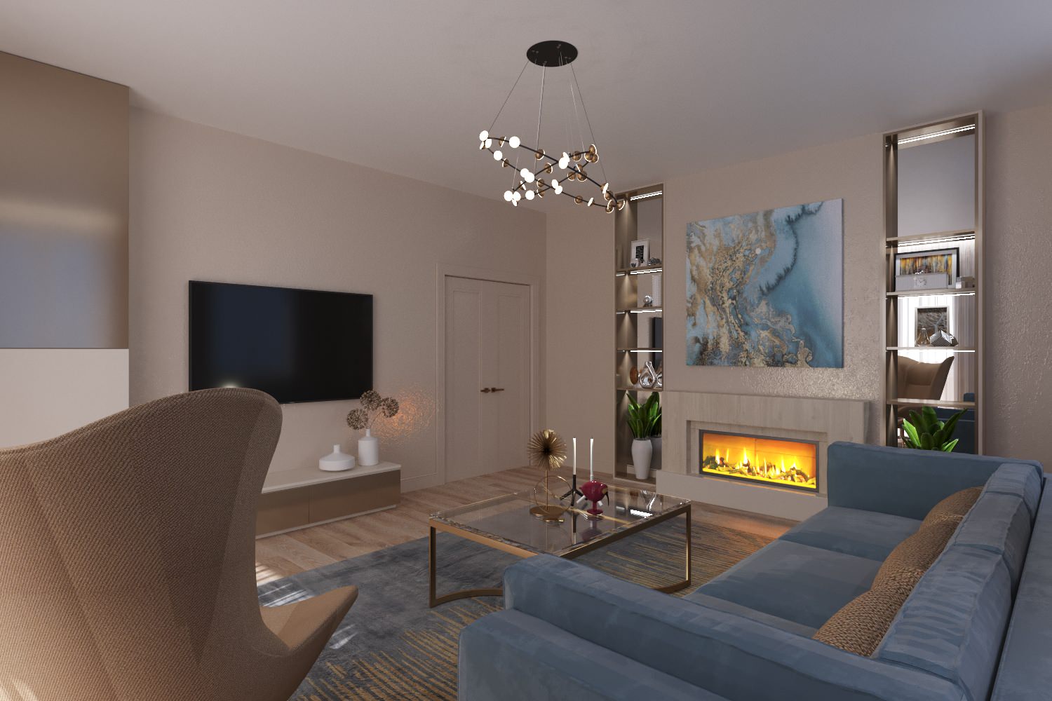 Дизайн проект квартиры в ЖК "Дом у озера" 90кв.м