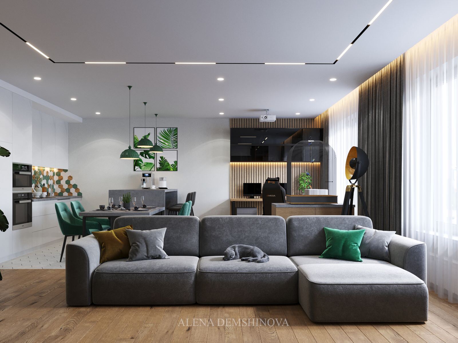 Обложка проекта: Квартира для молодой пары и их котиков