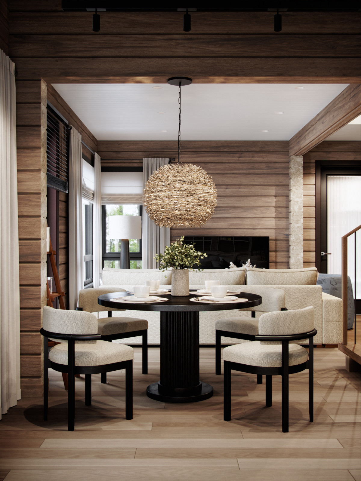 Обложка проекта: Дизайн интерьера загородного дома из бруса