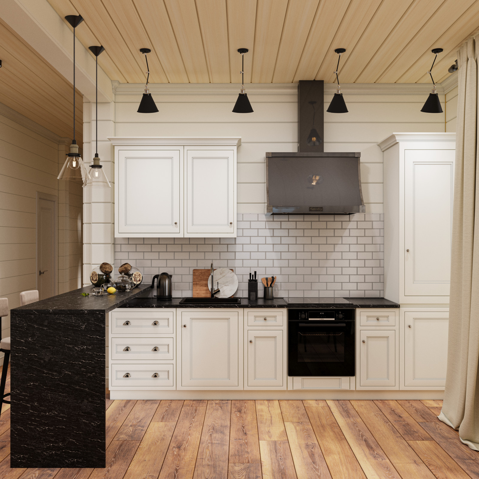 Проект интерьера дома 200 м2 в Подмосковье