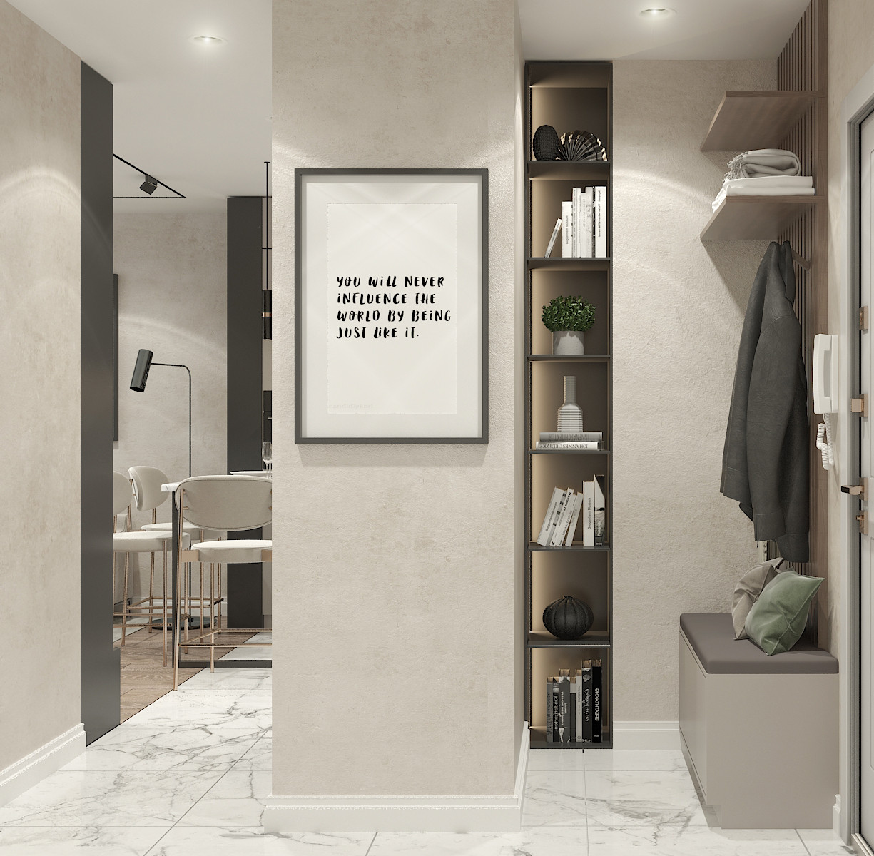 Дизайн-проект однокомнатной квартиры для молодой пары.