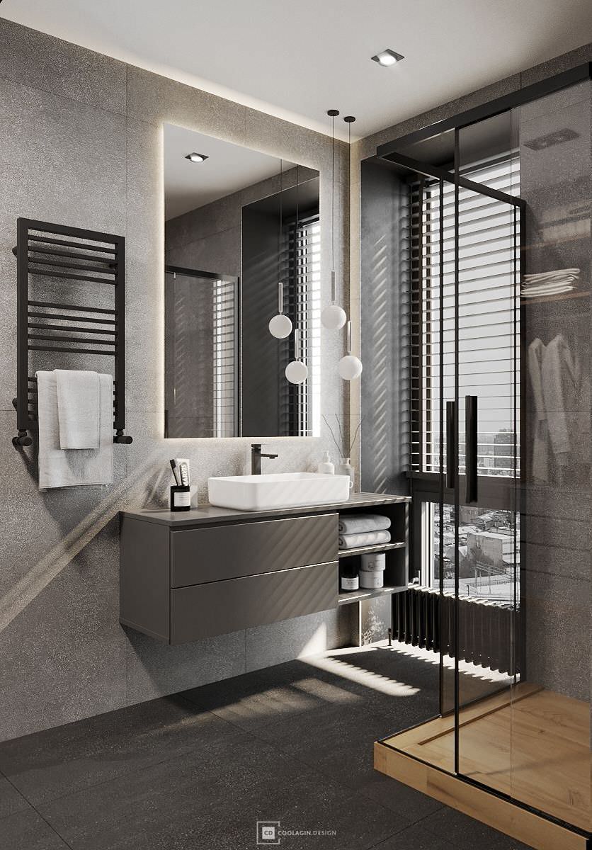 Стильная квартира с панорамными окнами даже в санузле