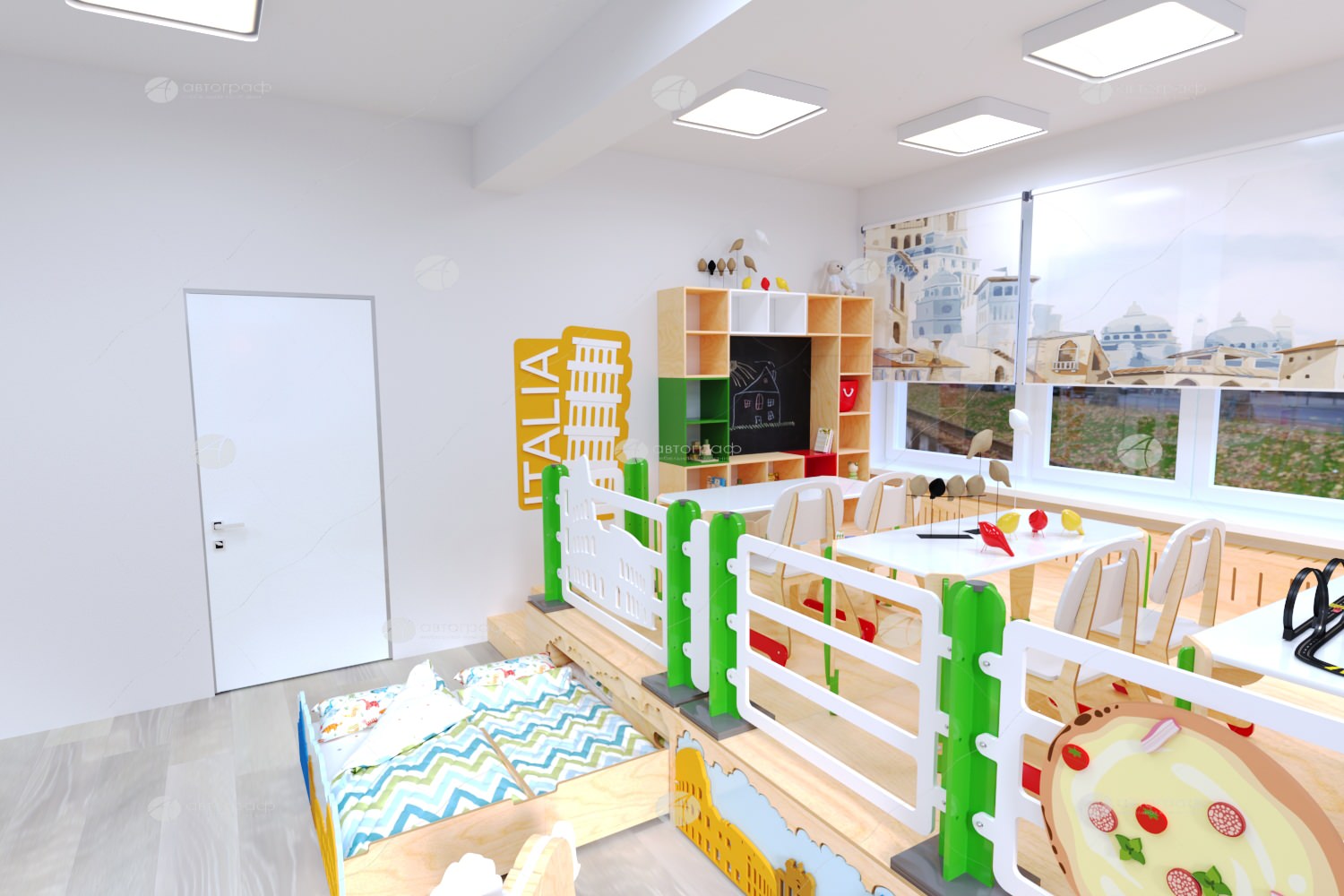 Обложка проекта: Дизайн-проект детского сада "Италия"