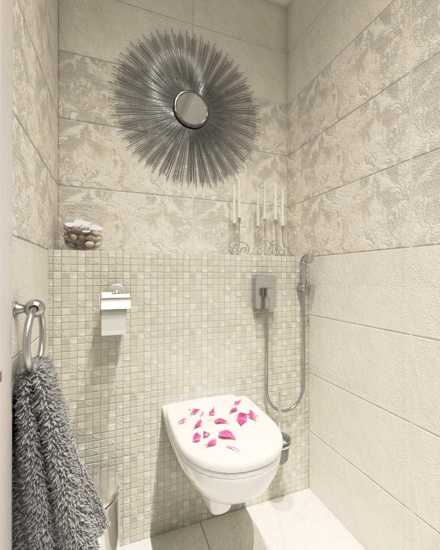 Совмещенный санузел с  керамогранитом от Kerama Marazzi