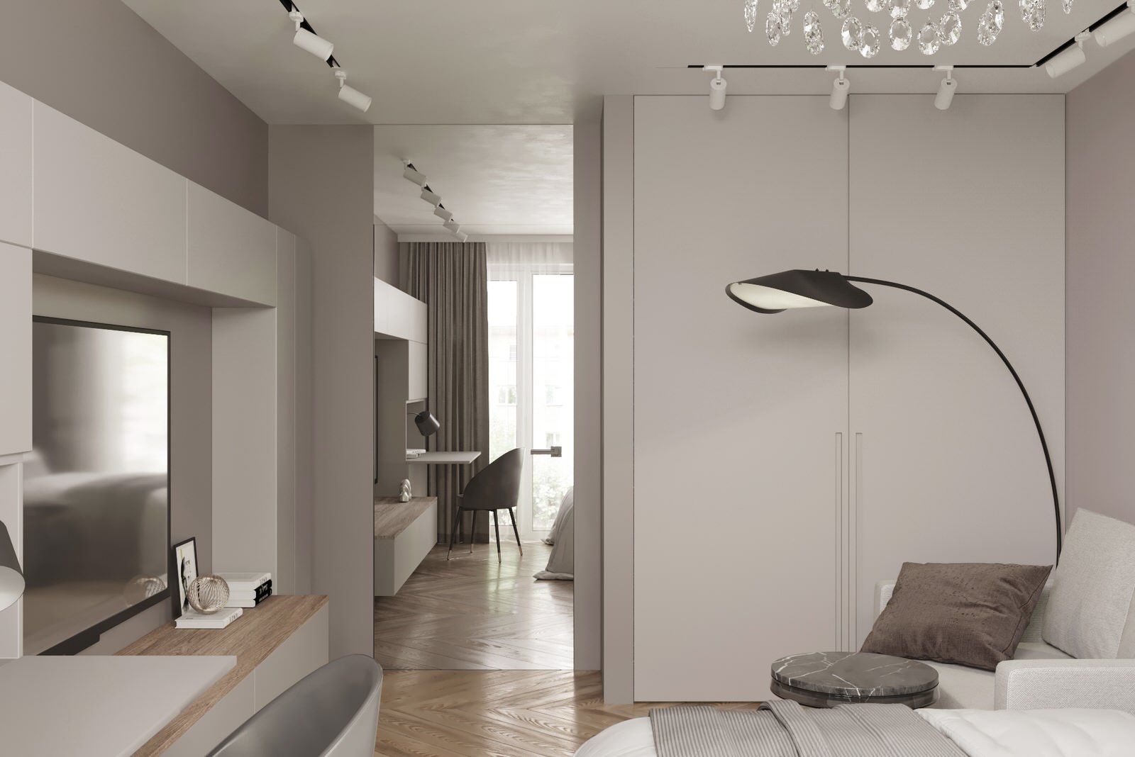 Спальня-гостиная в двухкомнатной квартире