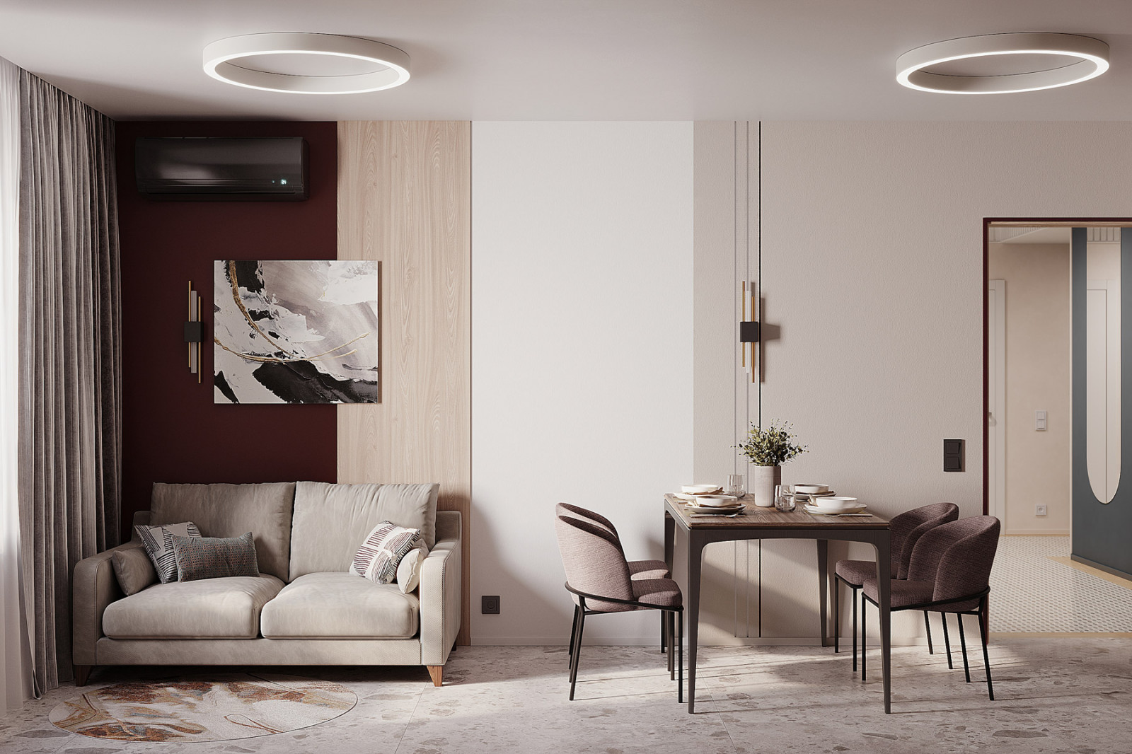 Обложка проекта: Кухня-гостиная из проекта ЖК Панова Парк