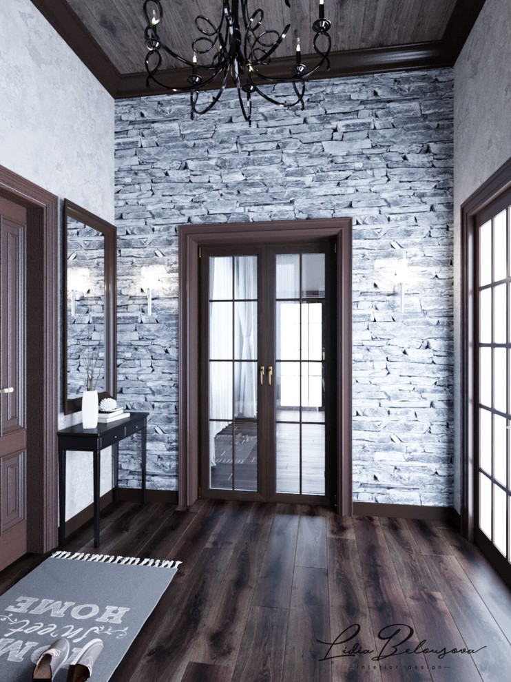 Прихожая в доме в стиле шале