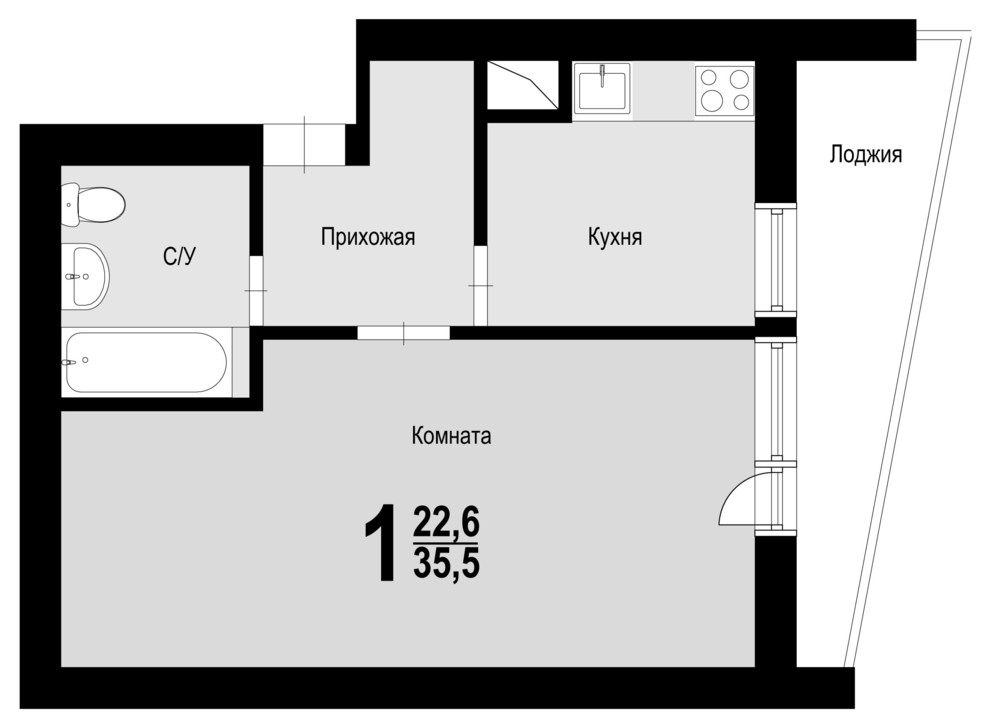 Перепланировка: 5 вариантов для однокомнатной квартиры в доме II-68-04