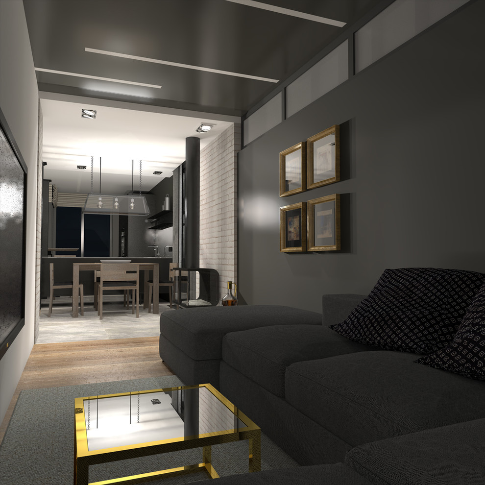 Дом из четырех 40-ft HC морских контейнеров. Интерьер