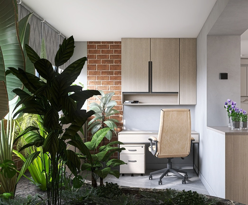 Дизайн кухни-гостиной с балконами