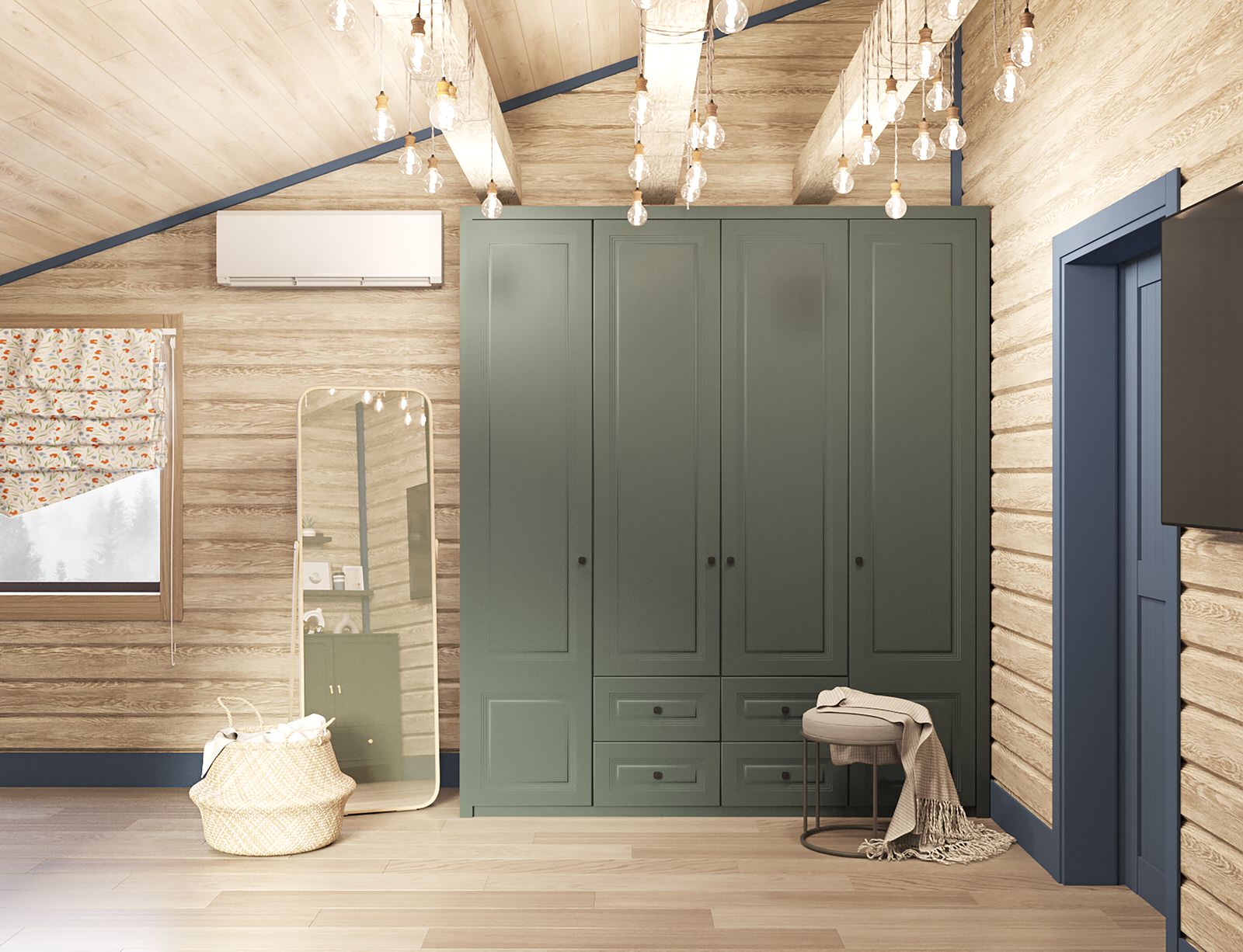 Обложка проекта: Брусовый дом выходного дня в Кантри стиле