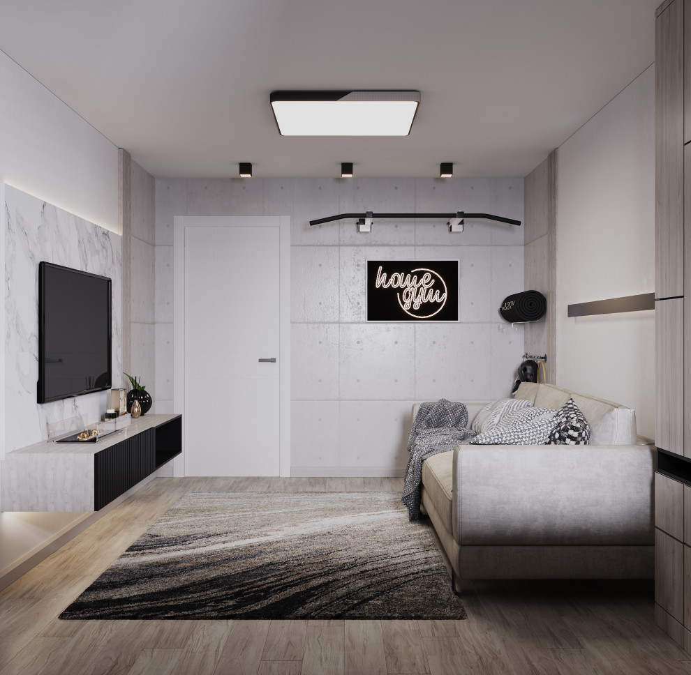 Стильное пространство для холостяка и его любимца