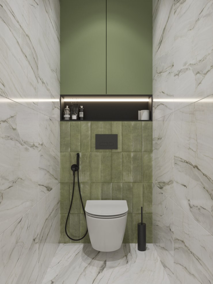 Двухкомнатная квартира в зеленых тонах