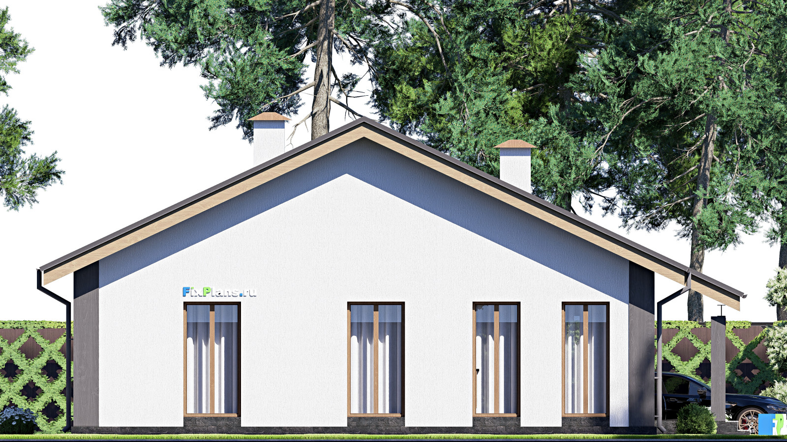 Проект одноэтажного дома 14х12м S113м2 F-17819