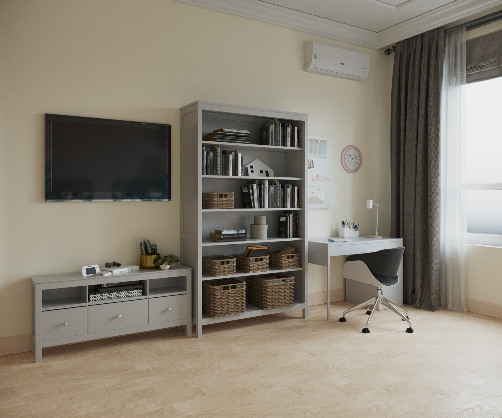 4-к квартира в Москве в пастельных тонах современной классики