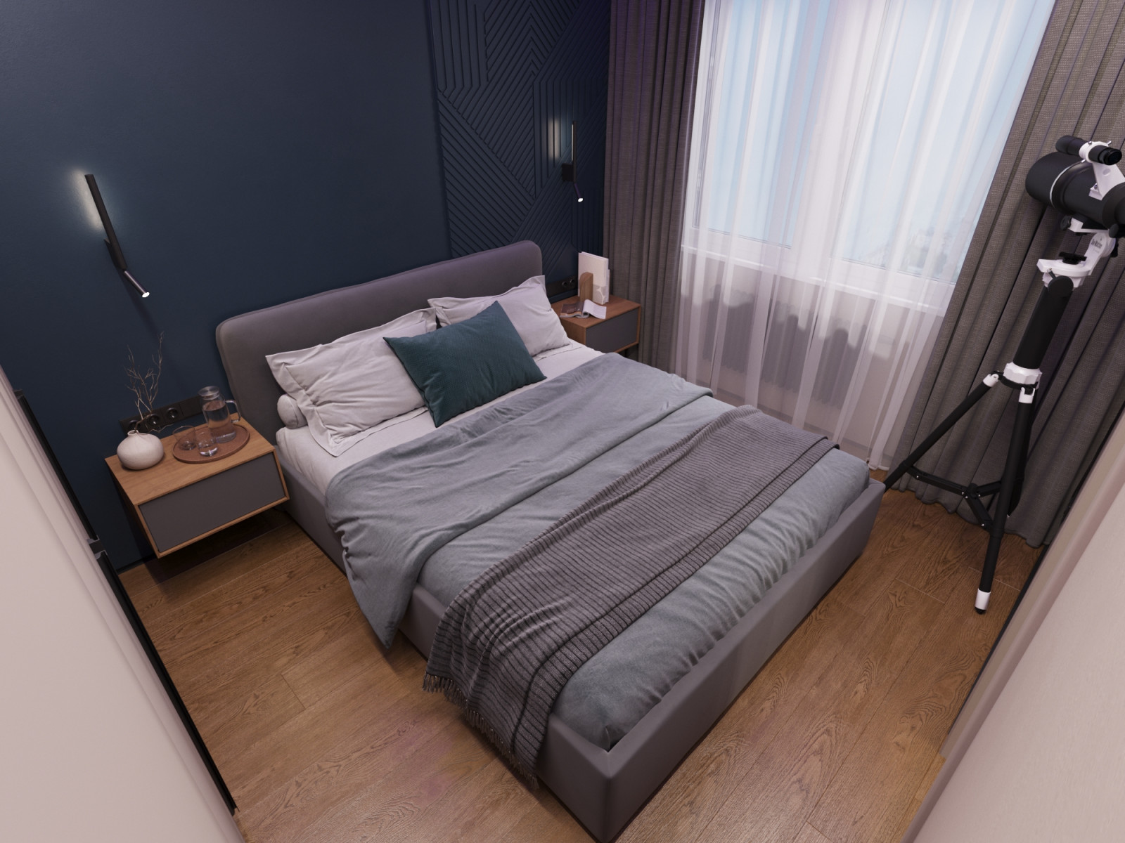 Дизайн-проект квартиры в темно серых тонах