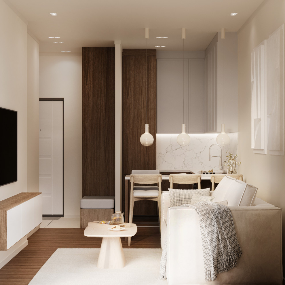 Обложка проекта: Небольшая кухня-гостиная