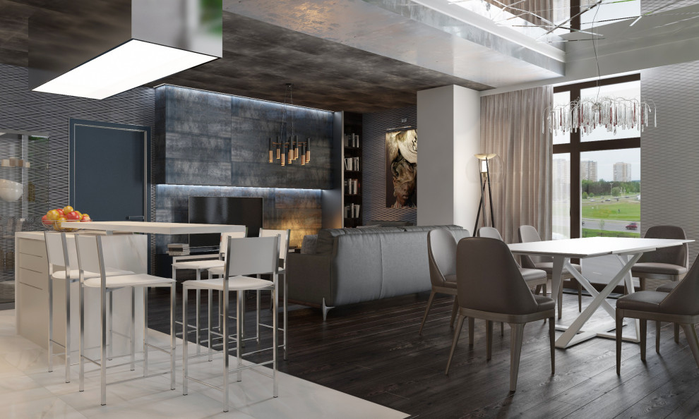 Гостиная с кухней