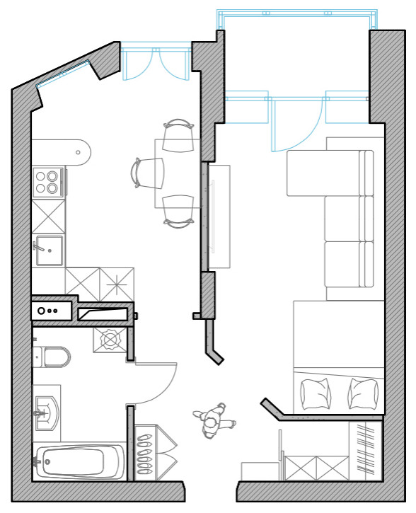 До и после: Московская квартира, где балкон продали соседу