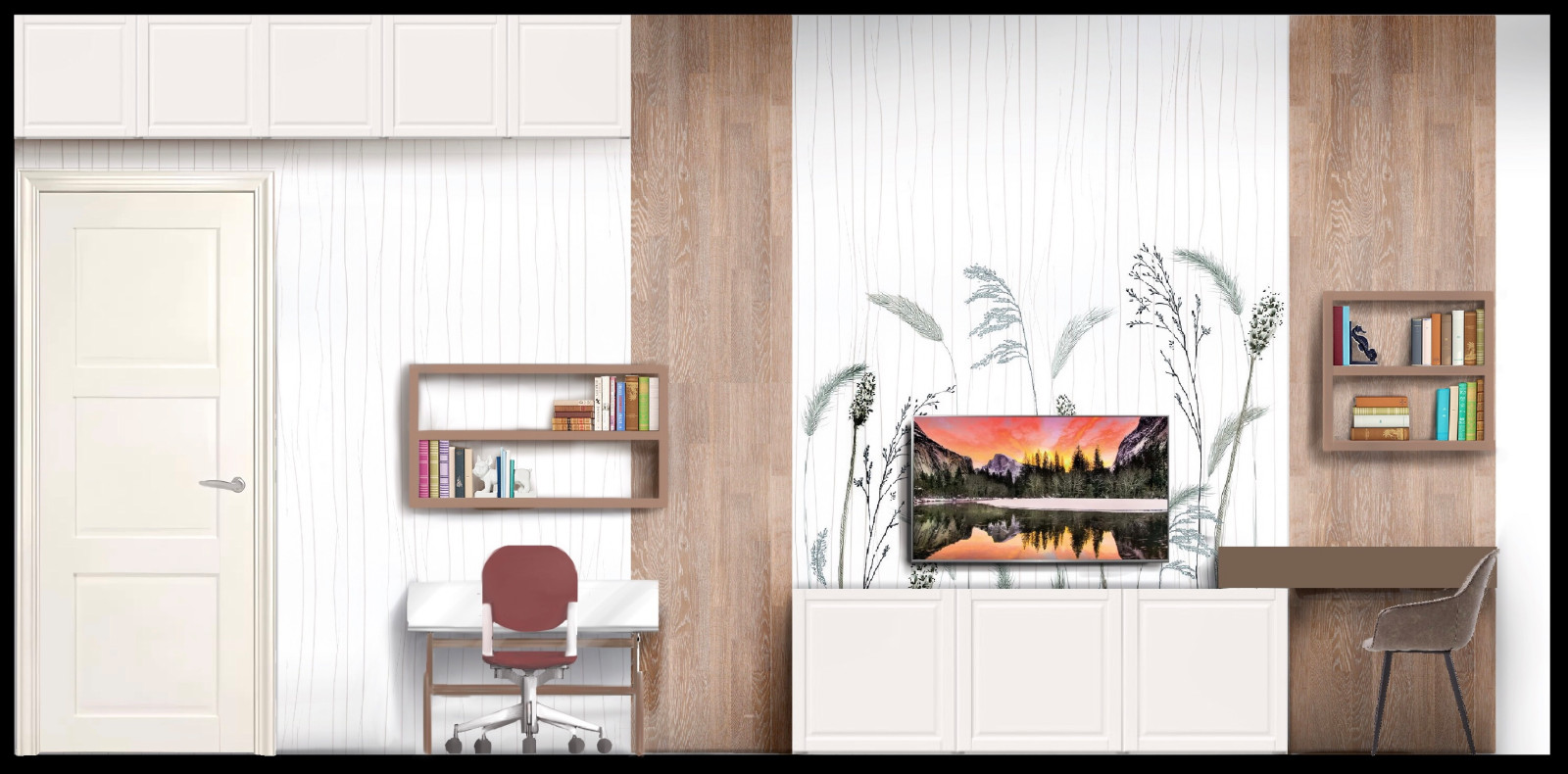 Развертка-эскиз стены в большой спальной