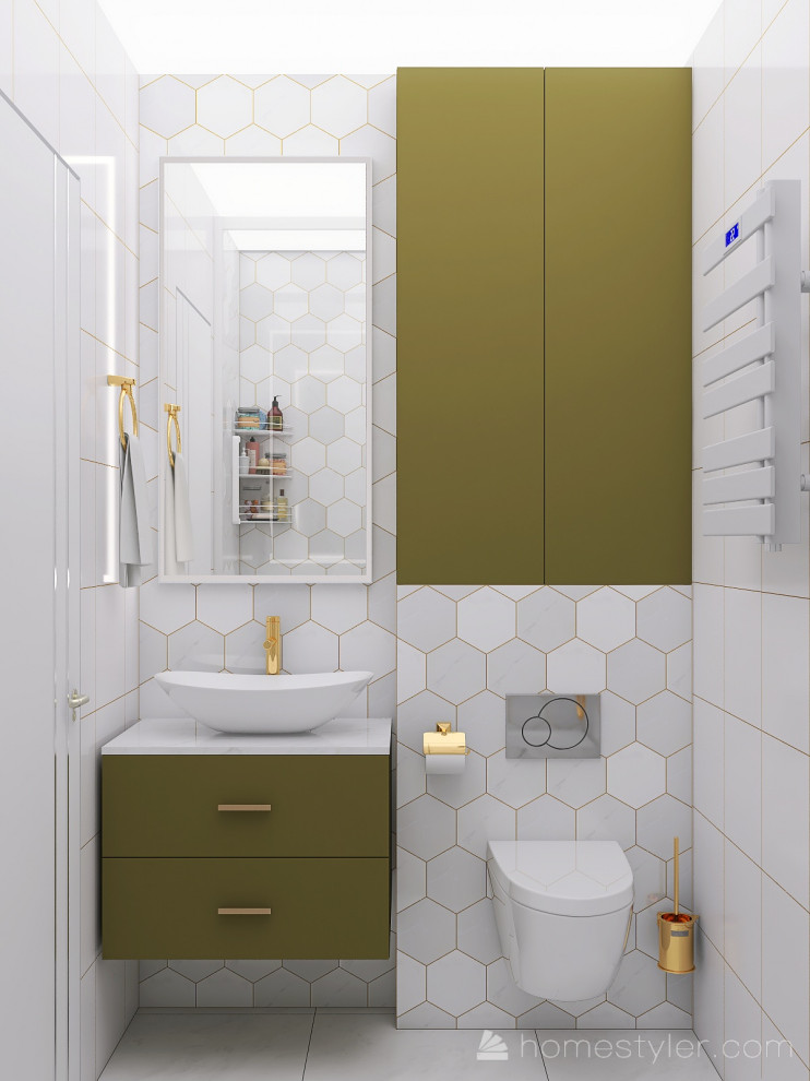 Санузел в трехкомнатной квартире