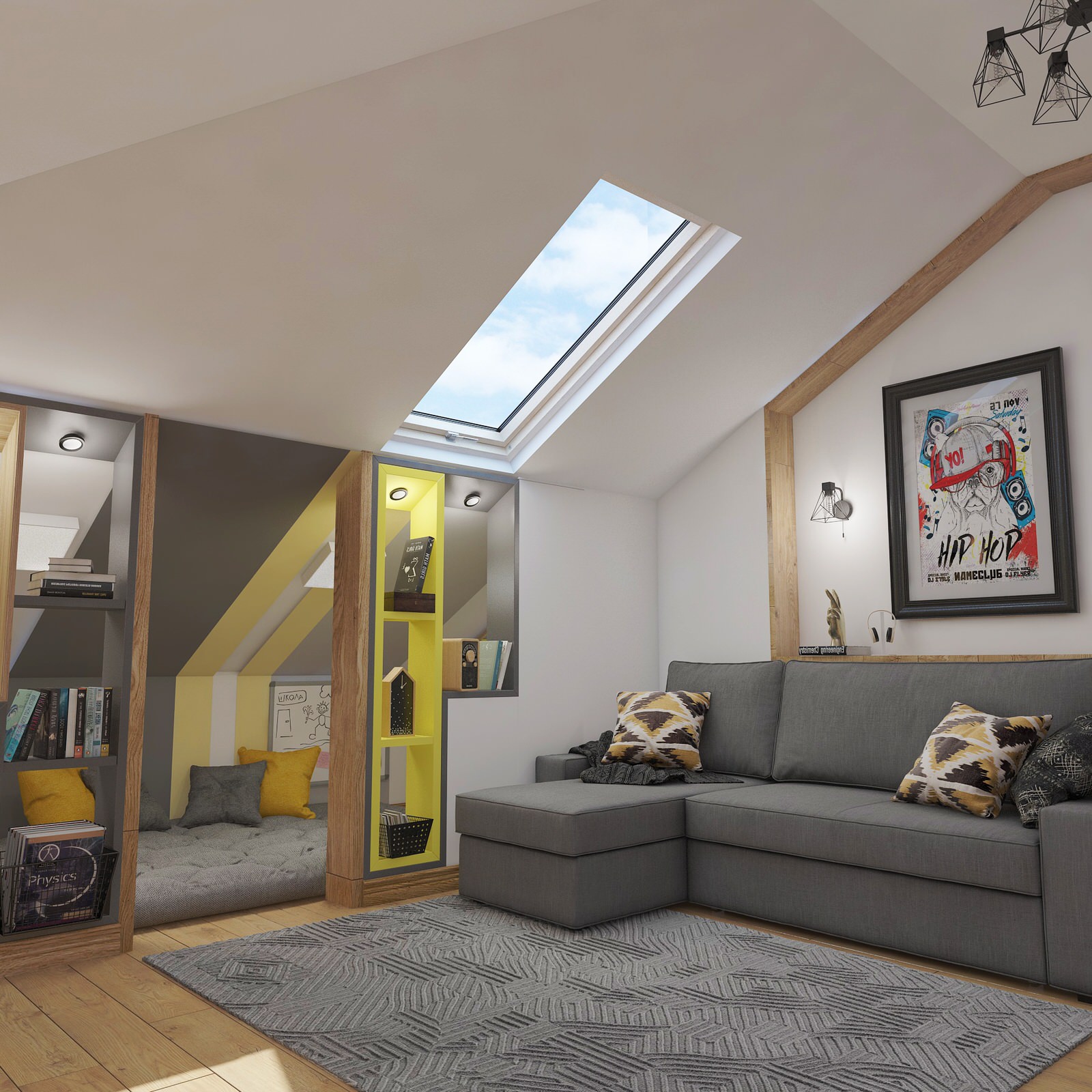 Проект двухуровневой квартиры  в стиле Лофт (135 кв м)