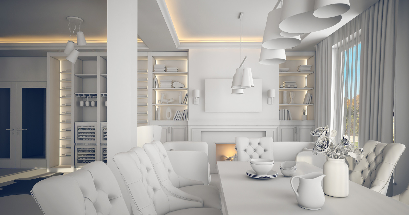 Проект освещения кухни-гостиной