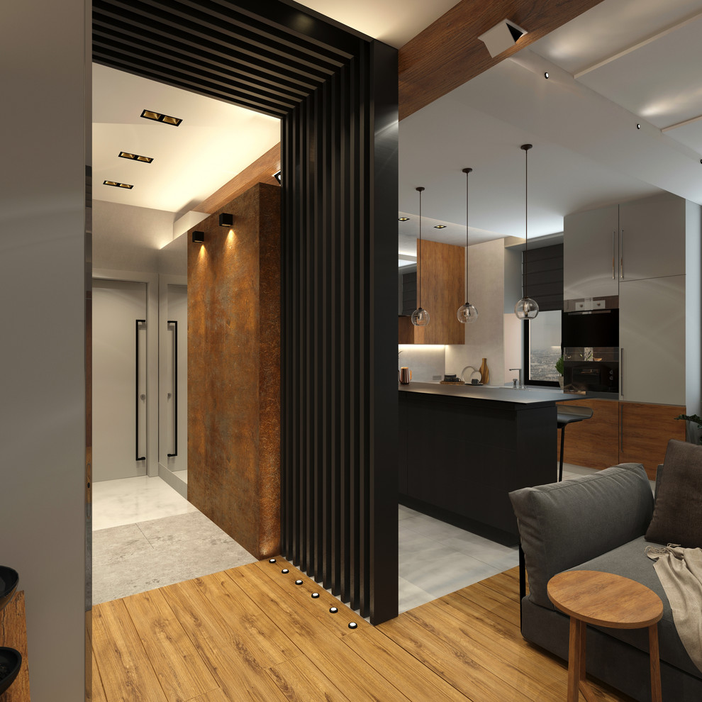 Квартира с элементами индустриального стиля